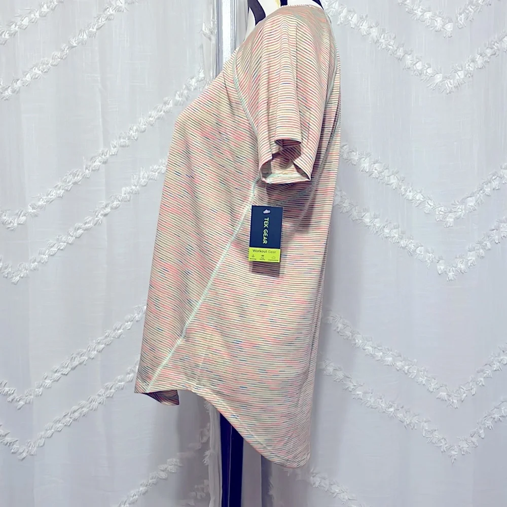 5/$25 Tek Gear Performance Core Mint Space Dye Crewneck Tee Size Large - Picture 3 of 9